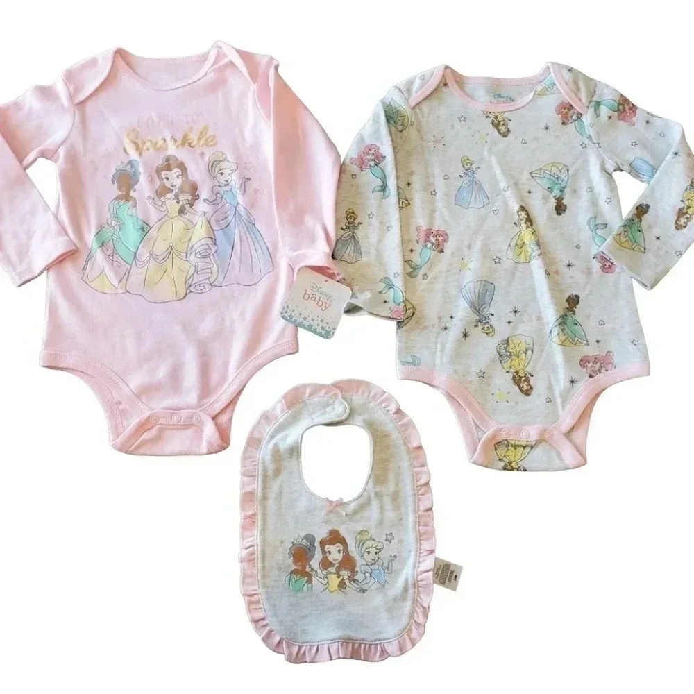 12m Princess 3piece Onesie and Bib Set